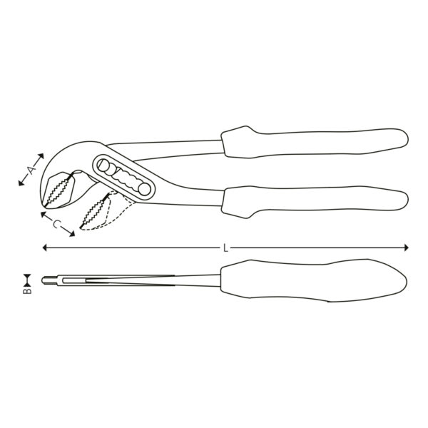 Vannpumpetang med dobbelt styrespor - 250 mm - Bilde 3