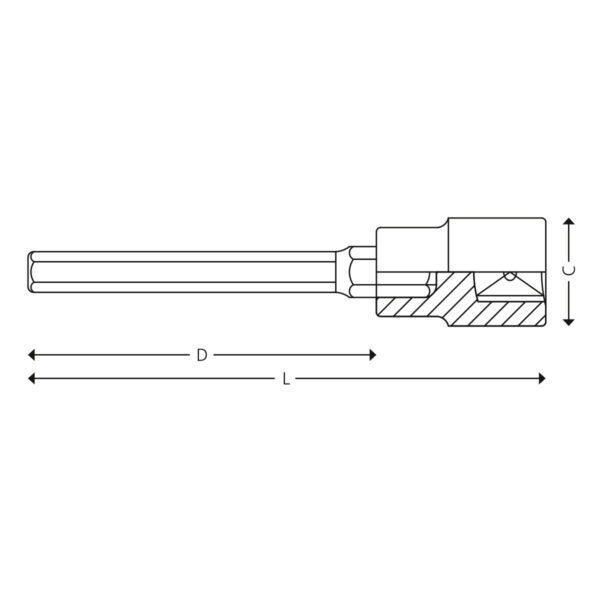 1/2” Lange bitspiper for 6-kant skruer i tommer - Bilde 2