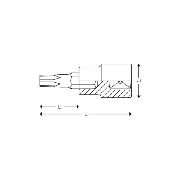 3/8” Bitspiper for Tamper Resistant® Torx® skruer - Bilde 2