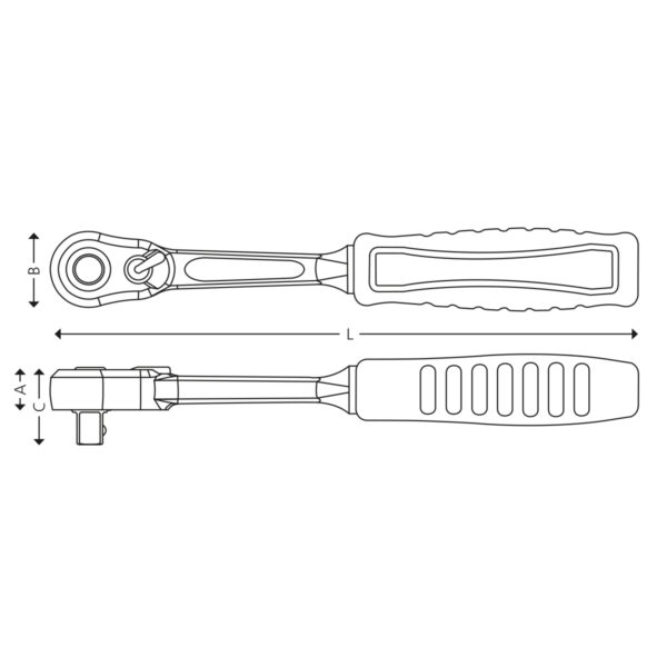 1/2" Reversibel skralle med låsesystem - Bilde 2