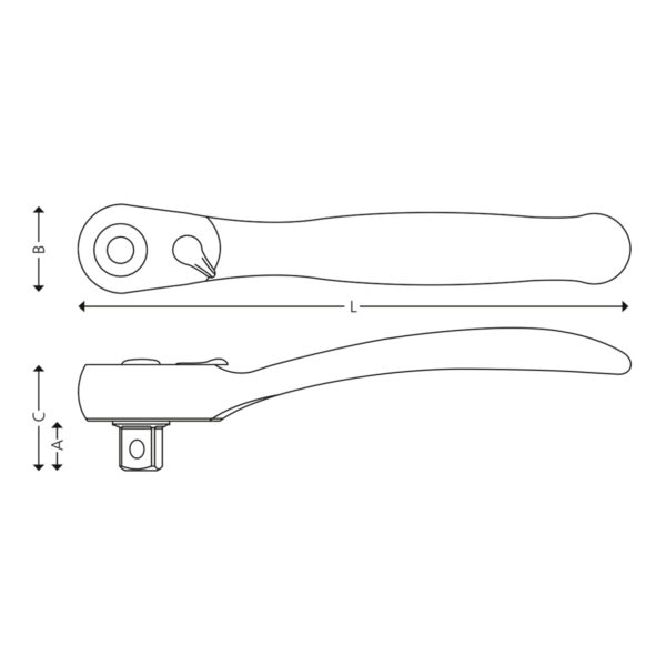 1/4" Reversibel skralle med låsesystem - Bilde 2