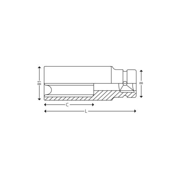 1/2” 6-kant lange kraftpiper i mm - Bilde 2