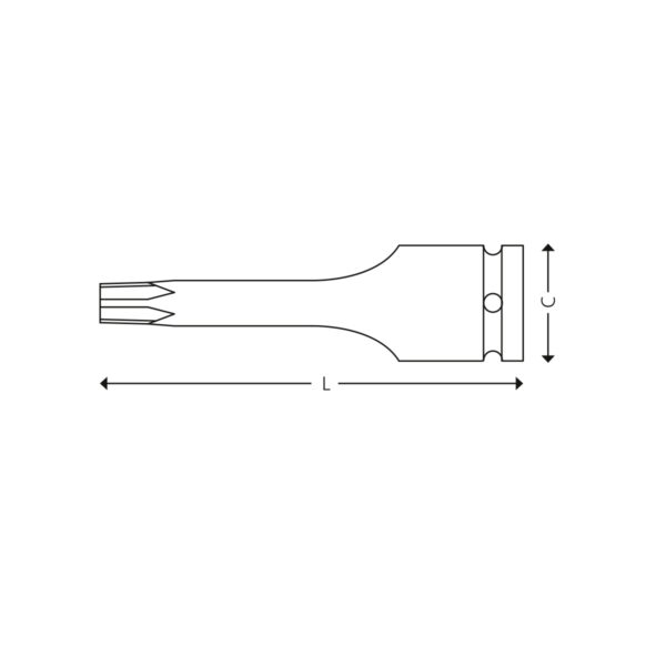 1/2” Kraft-bitspiper for Torx® skruer - Bilde 2
