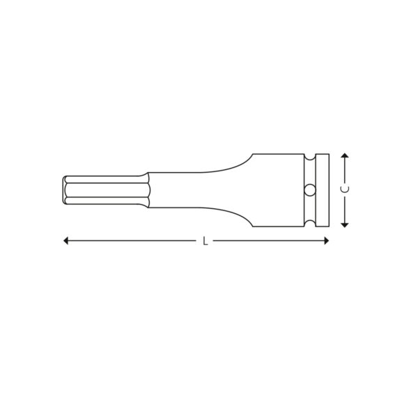 1” Kraft-bitspiper for 6-kant skruer - Bilde 2