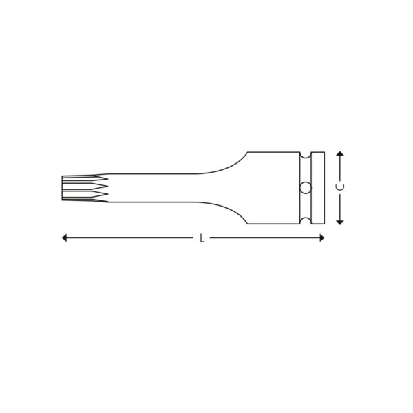 1/2” Kraft-bitspiper for XZN® skruer - Bilde 2