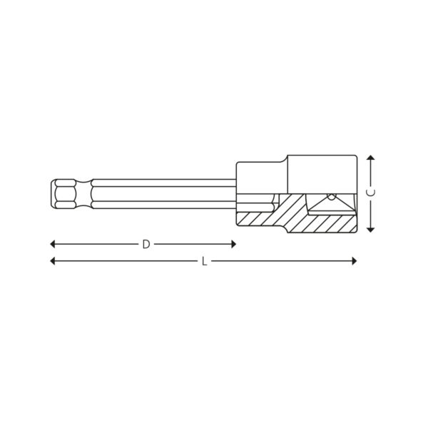1/2” Bitspiper for 6-kant skruer - med kulehode - Bilde 2
