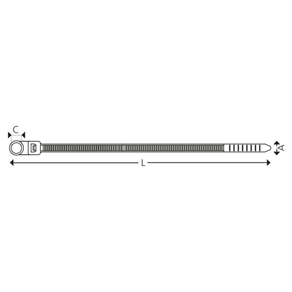 UV Kabelstrips m/ monteringshode (100 stk.) - Bilde 4