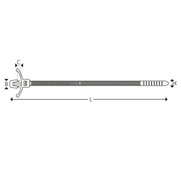 UV Kabelstrips for hullmontage (100 stk.) - Bilde 3